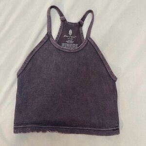 FP Movement by Free People Purple Ribbed Crop Top
